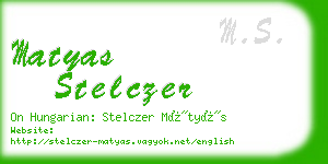 matyas stelczer business card